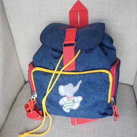 Vintage Die Spiegelburg Ferdinand Der Elefant Kids Backpack Blue Red Germany - Picture 1 of 7